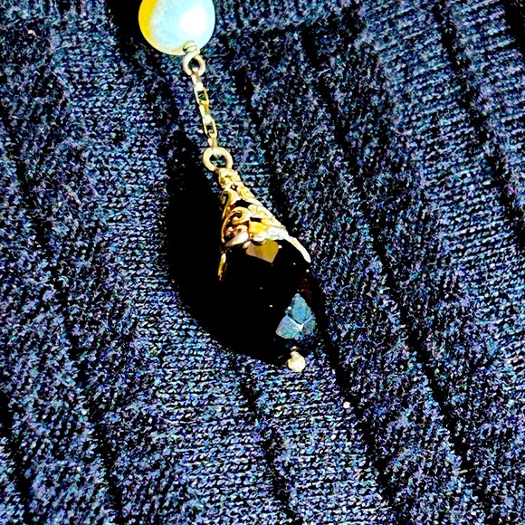 Vintage Silpada Elegant Black and White Necklace with Pearl and black Beads - Picture 3 of 5